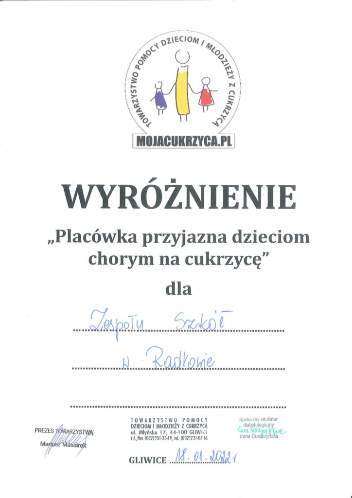„Placówka przyjazna dzieciom chorym na cukrzycę”