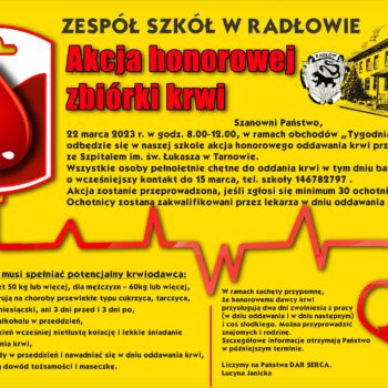 Akcja honorowej zbiórki krwi
