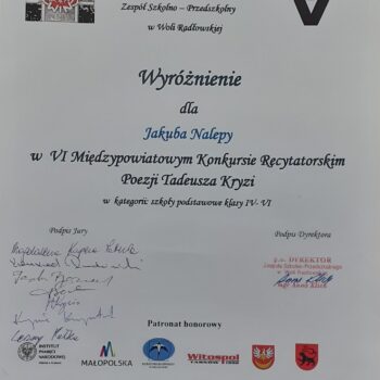 Konkurs Recytatorski poezji Tadeusza Kryzi