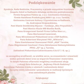 PODZIĘKOWANIE