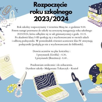 Rozpoczęcie roku szkolnego.