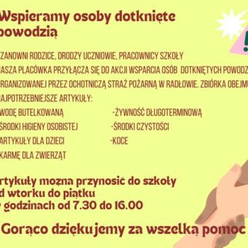 Pomoc dla osób dotkniętych powodzią.