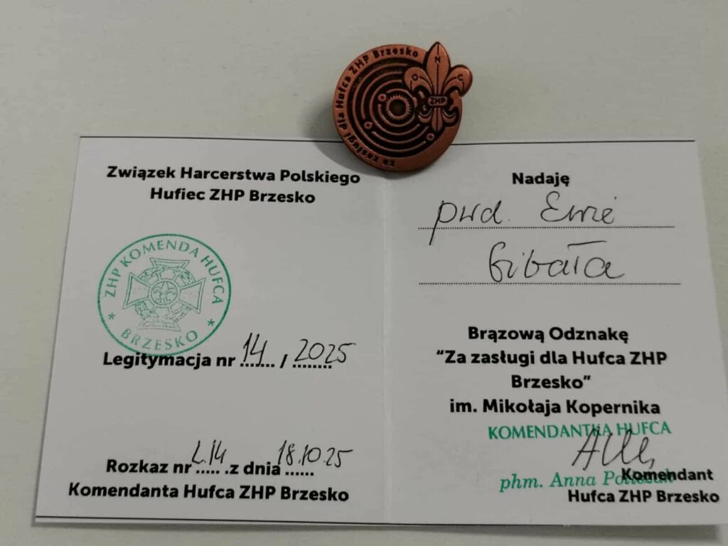 Odznaczenie harcerskie dla Pani Ewy Gibały