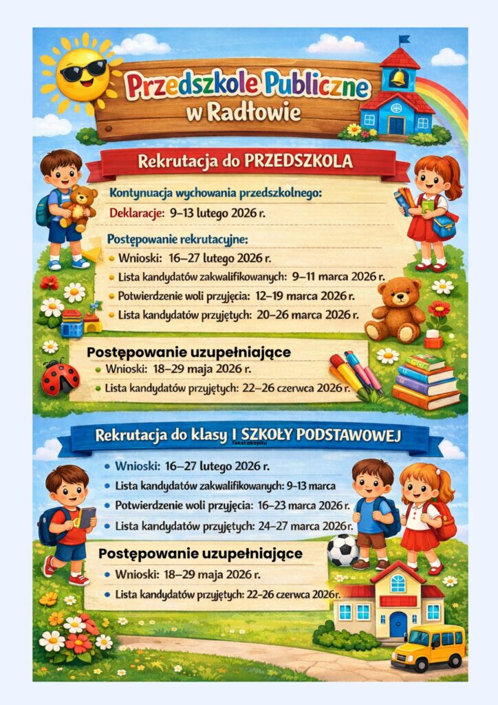 Rekrutacja do przedszkola i szkoły podstawowej