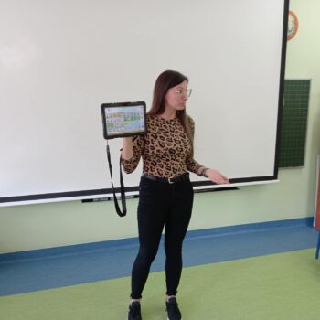 Spotkanie uczniów klasy 3a z logopedą